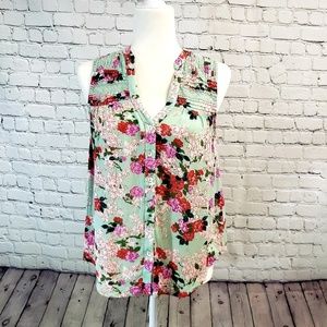 Meadow Rue by Anthropologie. Boho floral top, sz0